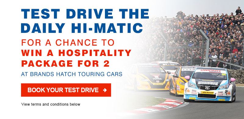 Test Drive The Daily Hi-Matic For a Chance To Win a Hospitality Package at Brands Hatch Touring Cars